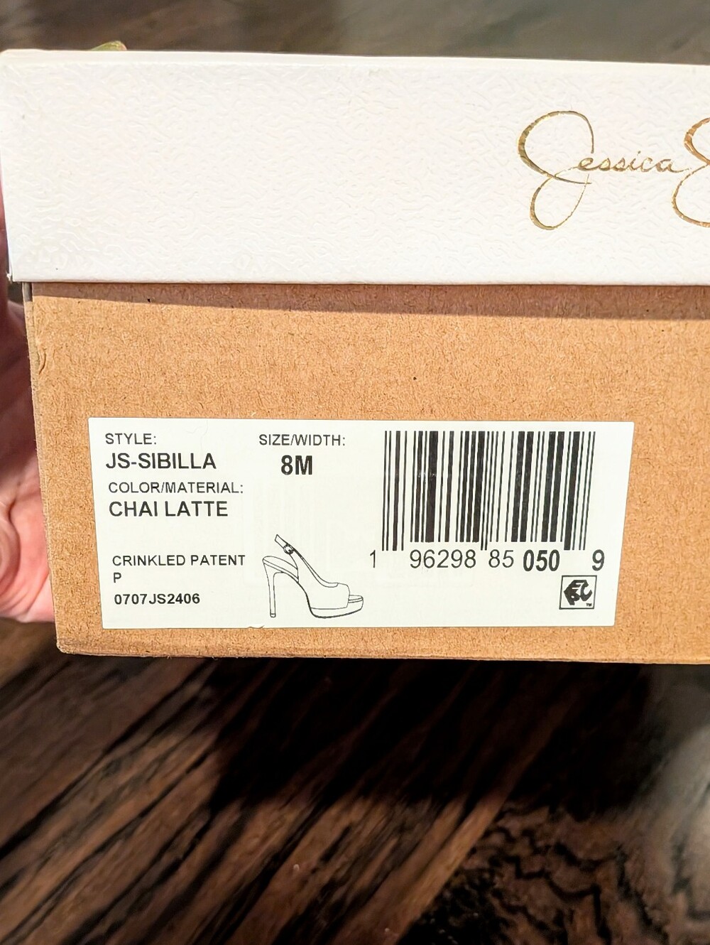 Never Worn Jessica Simpson Beige Peep-Toe Slingback Platform Heels - Picture 6 of 9